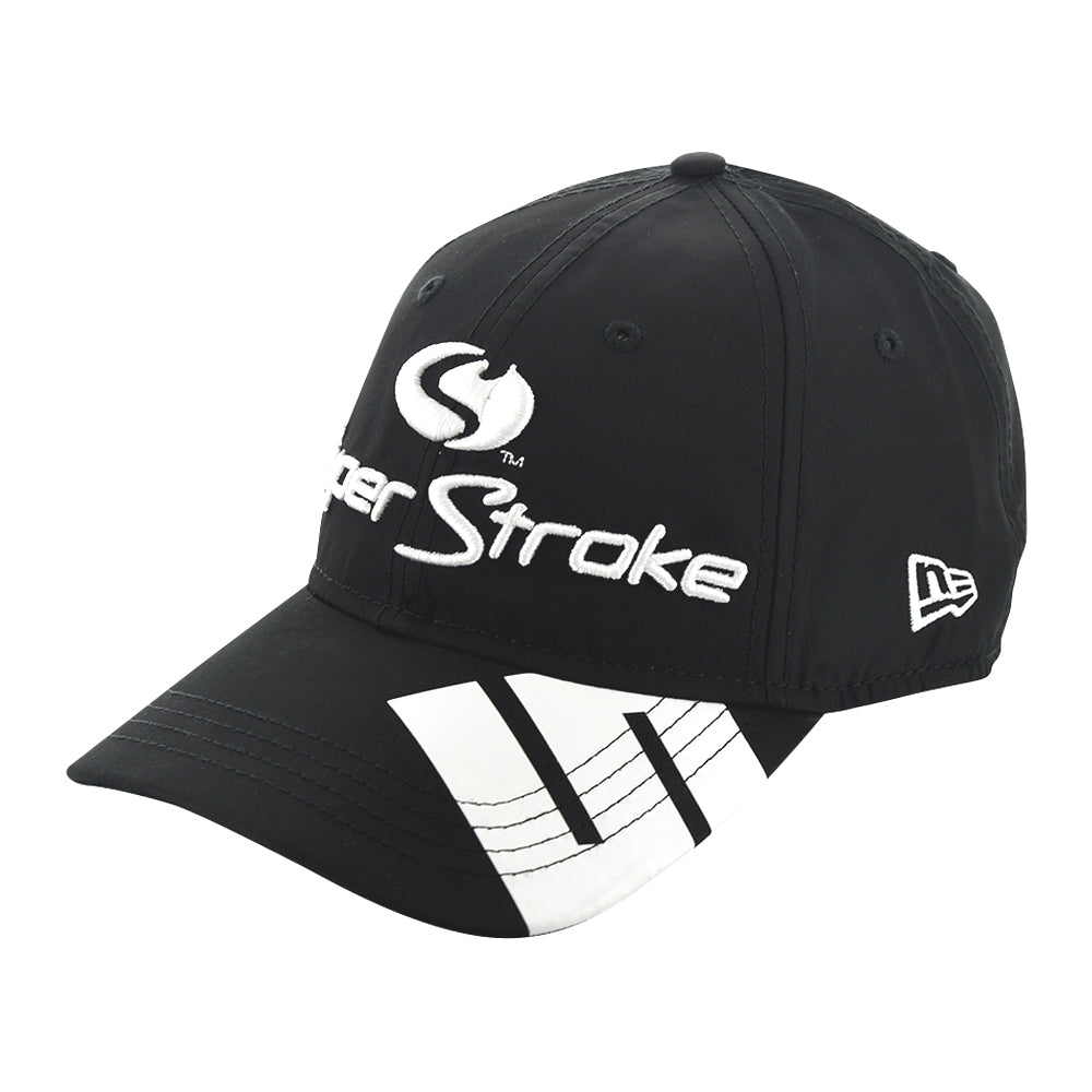 black and white new era hat with SuperStroke Logo