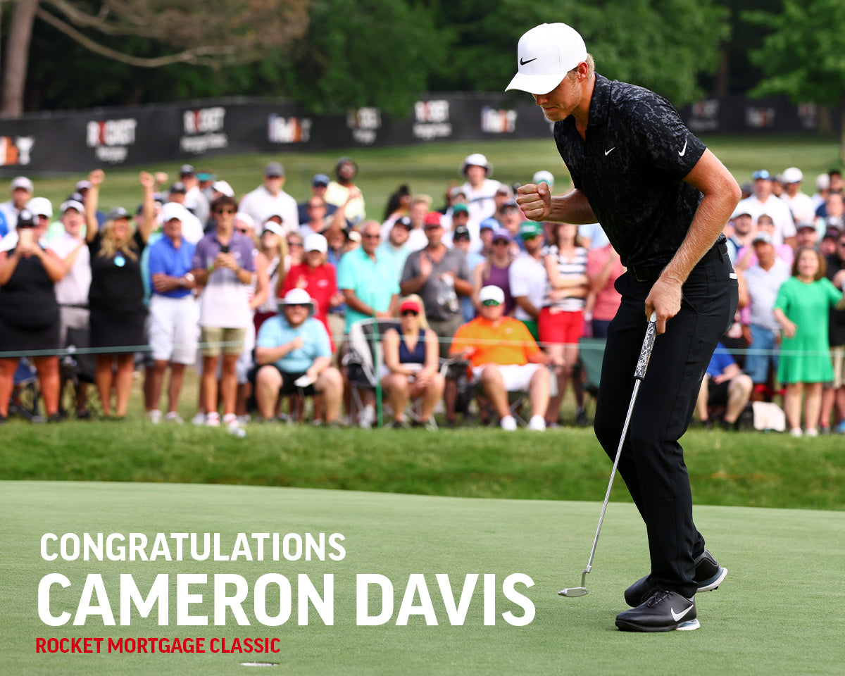 Cameron Davis wins at the Rocket Mortgage Classic using a Traxion Pistol GT 1.0