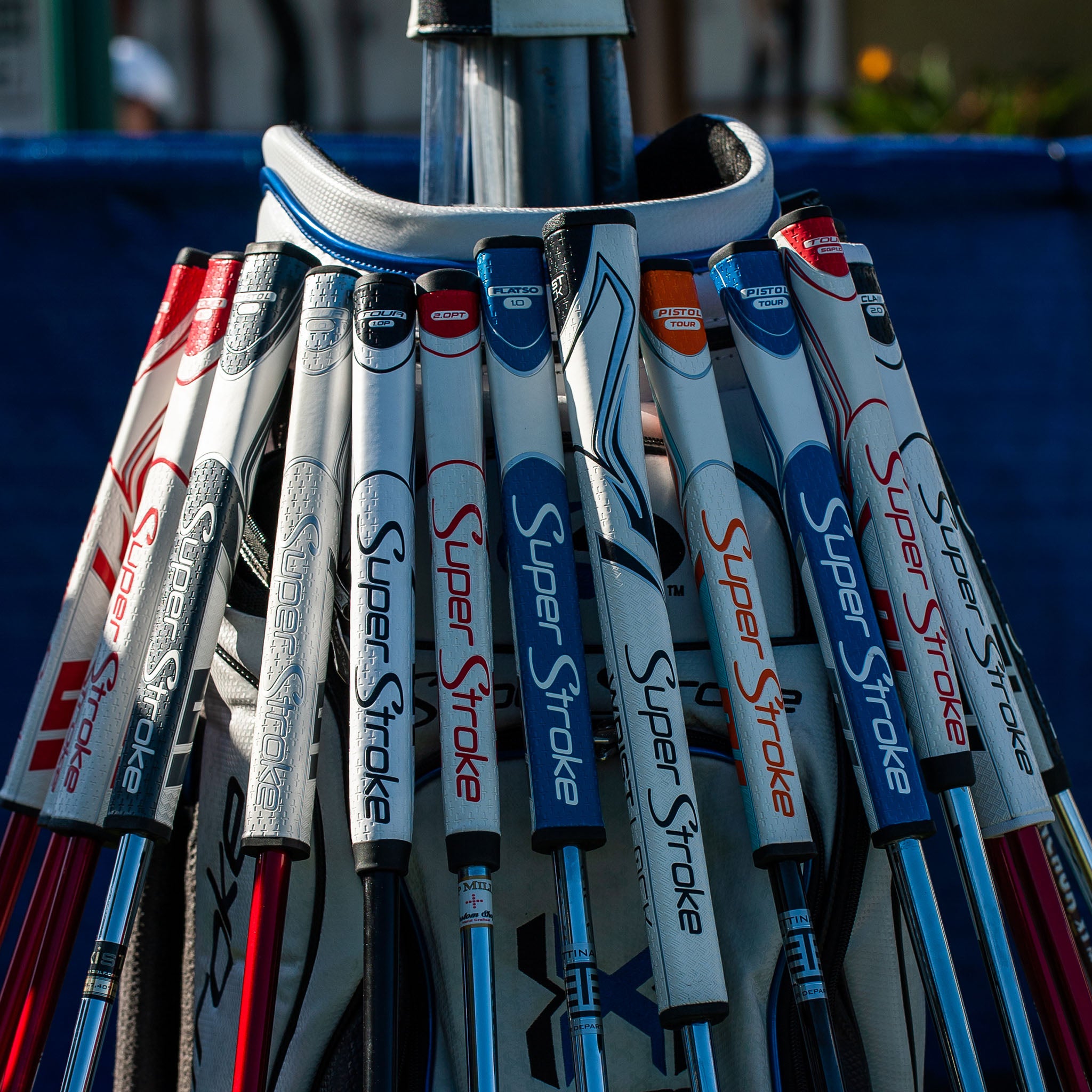 Zenergy Putter Grips Displayed on a Golf Bag