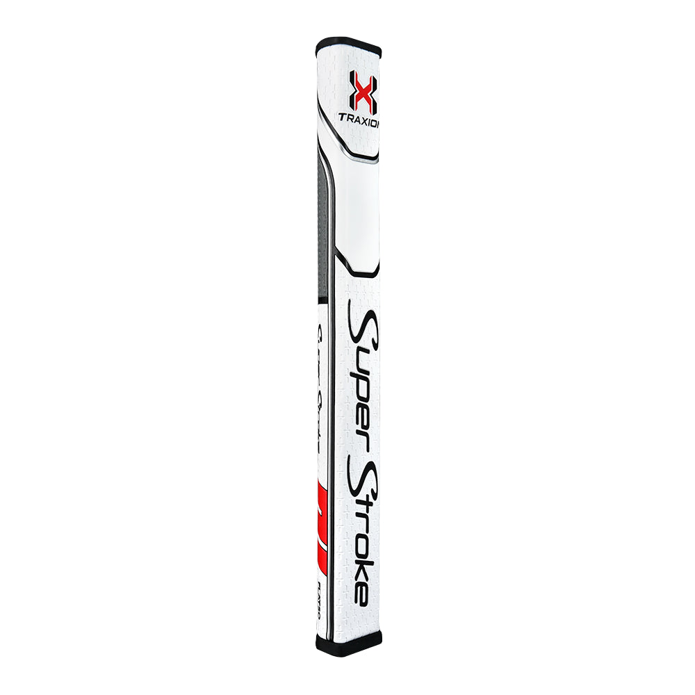 Traxion Flatso 1.0 Putter Grip - White Red and Gray