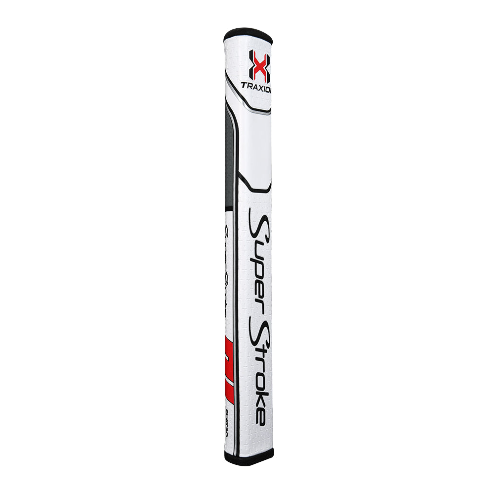 Traxion Flatso 2.0 Putter Grip - White Red and Gray