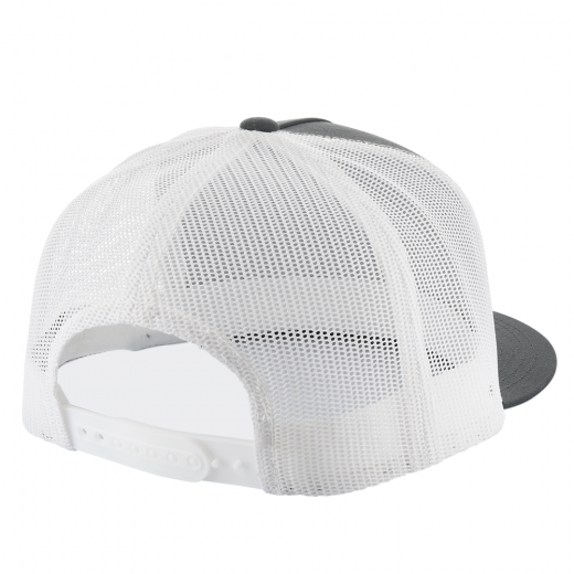 rear view - black and white trucker hat with superstroke logo