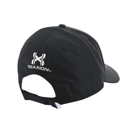 rear view black and white new era hat with SuperStroke Logo